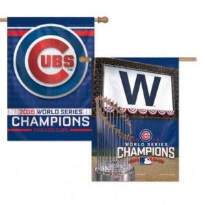 Chicago Cubs Banner 28×40 Vertical 2 Sided 2016 World Series Champs Design CO