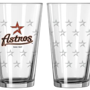 Houston Astros Satin Etch Pint Glass Set