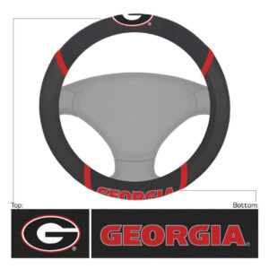 Georgia Bulldogs Steering Wheel Cover Mesh/Stitched