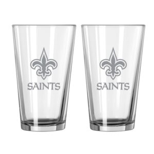 New Orleans Saints Glass Pint Frost Design 2 Piece Set