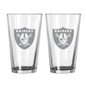 Las Vegas Raiders Glass Pint Frost Design 2 Piece Set