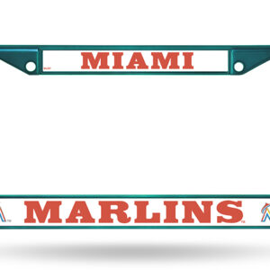 Miami Marlins License Plate Frame Metal Aqua – Special Order