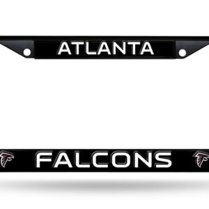 Atlanta Falcons License Plate Frame Chrome Black