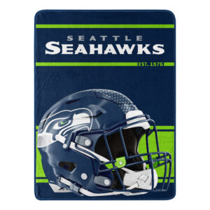 Seattle Seahawks Blanket 46×60 Micro Raschel Run Design Rolled