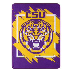 LSU Tigers Blanket 46×60 Micro Raschel Dimensional Design Rolled