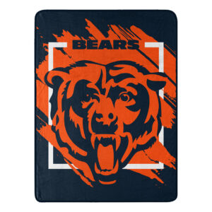 Chicago Bears Blanket 46×60 Micro Raschel Dimensional Design Rolled