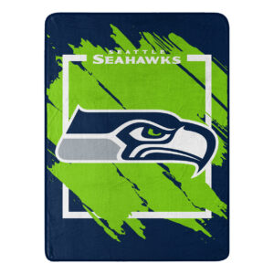 Seattle Seahawks Blanket 46×60 Micro Raschel Dimensional Design Rolled