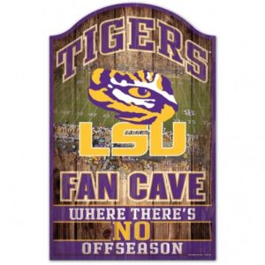 LSU Tigers Sign 11×17 Wood Fan Cave Design