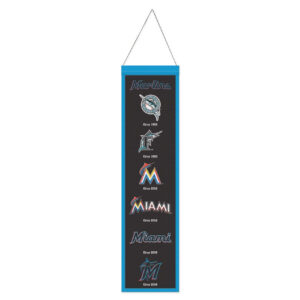 Miami Marlins Banner Wool 8×32 Heritage Evolution Design – Special Order