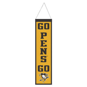 Pittsburgh Penguins Banner Wool 8×32 Heritage Slogan Design – Special Order