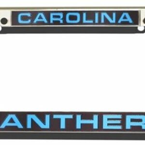 Carolina Panthers License Plate Frame Laser Cut Chrome