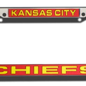 Kansas City Chiefs License Plate Frame Laser Cut Chrome
