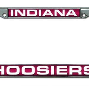Indiana Hoosiers License Plate Frame Laser Cut Chrome