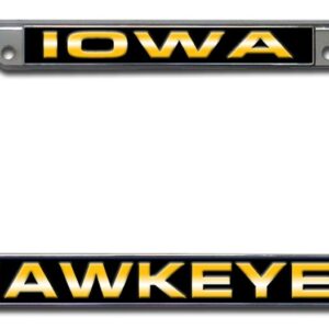 Iowa Hawkeyes Laser Cut Chrome License Plate Frame – Special Order