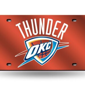 Oklahoma City Thunder License Plate Laser Cut Light Orange – Special Order