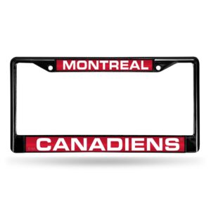 Montreal Canadiens License Plate Frame Laser Cut Chrome Black