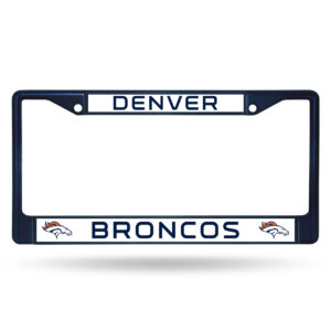 Denver Broncos License Plate Frame Metal Navy