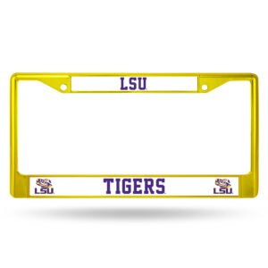 LSU Tigers License Plate Frame Metal Yellow – Special Order