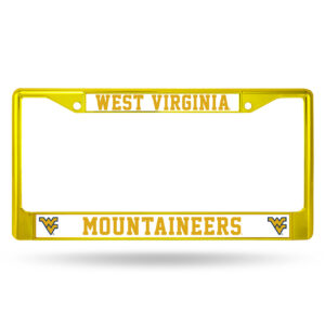 West Virginia Mountaineers License Plate Frame Metal Yellow – Special Order