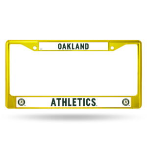 Oakland Athletics License Plate Frame Metal Yellow – Special Order