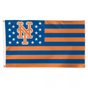 New York Mets Flag 3×5 Deluxe Style Stars and Stripes Design