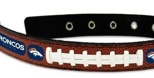 Denver Broncos Pet Collar Leather Classic Football Size Large Super Bowl 50 Champ