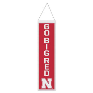Nebraska Cornhuskers Banner Wool 8×32 Heritage Slogan Design – Special Order